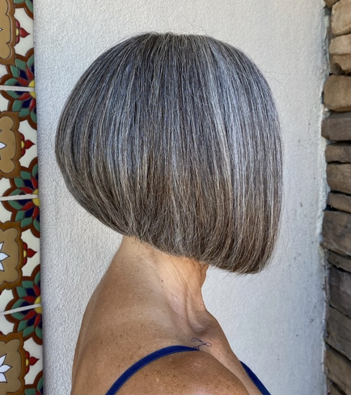 Thick Concave Bob Transitioning to Gray