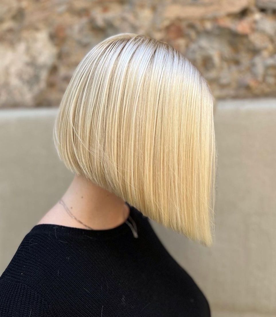 Flawless Angled Chamomile Blonde Bob