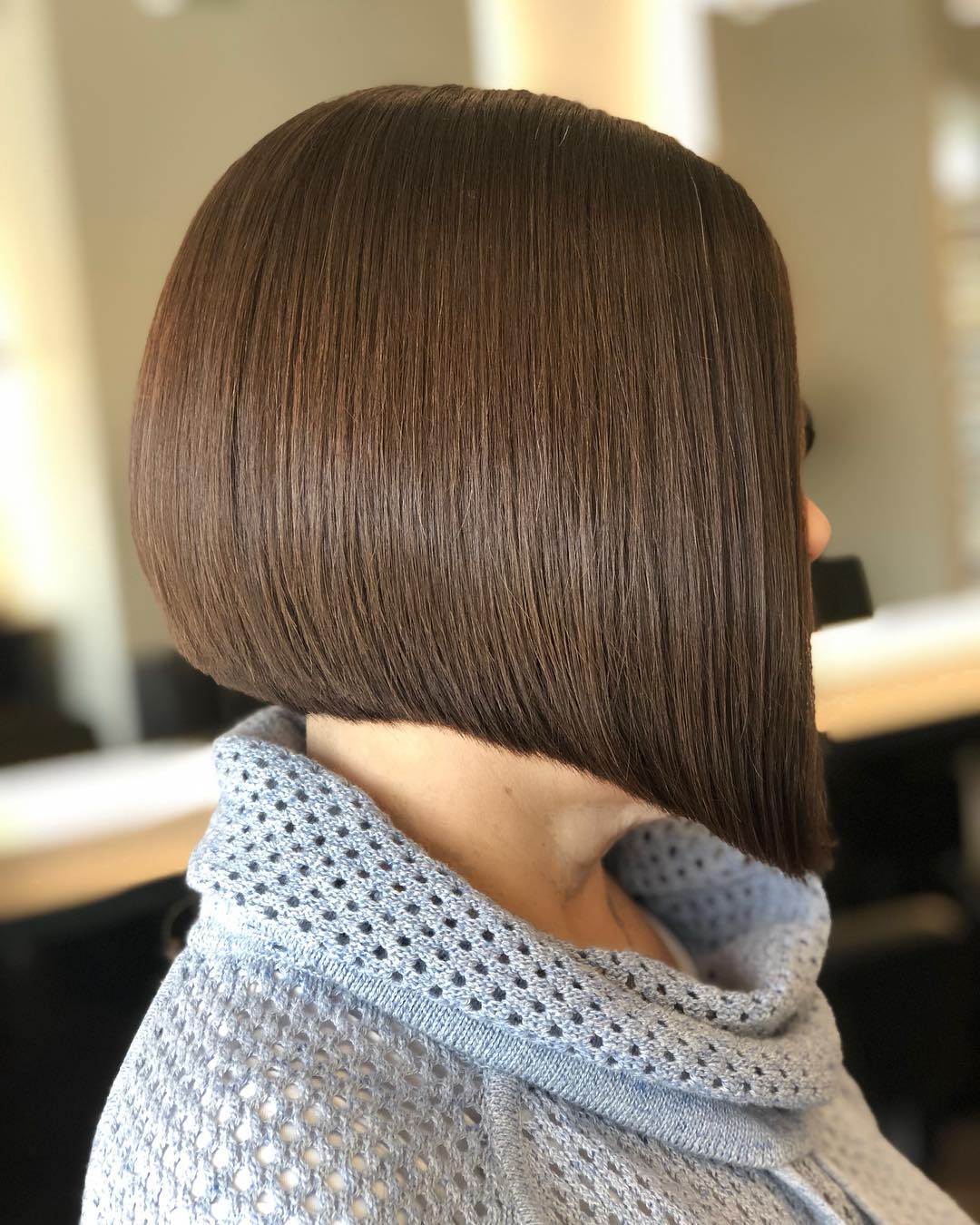 Short Thick Bob with Angled Front