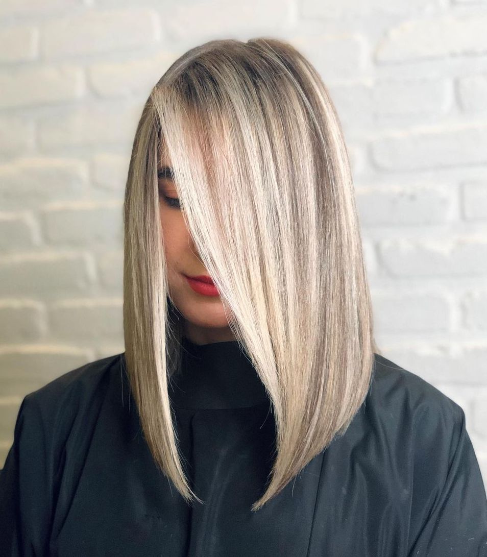 Gorgeous Streamlined Blonde A-Line Lob